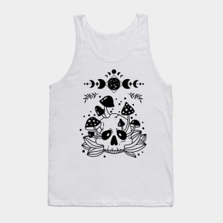 Aesthetic Halloween Skull Lover Moon Creepy Witchy Tank Top